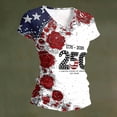 thumbnail image 4 of Iaqnaocc 4th Of July Summer Tops for Women Patriotic Short Sleeve 250th Anniversary Usa Shirt Usa Flag 250th Anniversary Flag Tee Shirts Independence Day Festival T Shirts for Women Multicolor S, 4 of 4