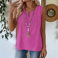 thumbnail image 2 of CFMIURAN Tank Tops for Women Crew Neck Lightweight Casual Tops Solid Color Spaghetti Straps Basic Summer Top 2026, Hot Pink Tanks & Camis, 2XL, 2 of 5