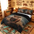 thumbnail image 2 of meiyoeat Rustic Highland Cow Bedding For Boys,Western Print Duvet Cover Full,Reversible,3pcs,1 Duvet Cover and 2 Pillowcases, 2 of 6