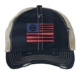 thumbnail image 5 of American Flag Baseball Cap - Distressed Flag with Baseball Bats - Vintage Patriotic Strapback Hat (Brown), 5 of 7