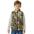 thumbnail image 4 of Xoenoiee Deer Forest Hunting Camo Print Teen Boys Fleece Vest, Sleeveless Stand Collar Jacket with Zipper and Pockets, Cute Winter Fall Outerwear, Size 2T, 4 of 7