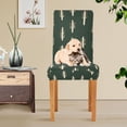 thumbnail image 4 of Yayeee 4 Pack Dining Chair Covers Stretch Parson Chairs Slipcovers Seat Protector, Beige Plants, 4 of 6