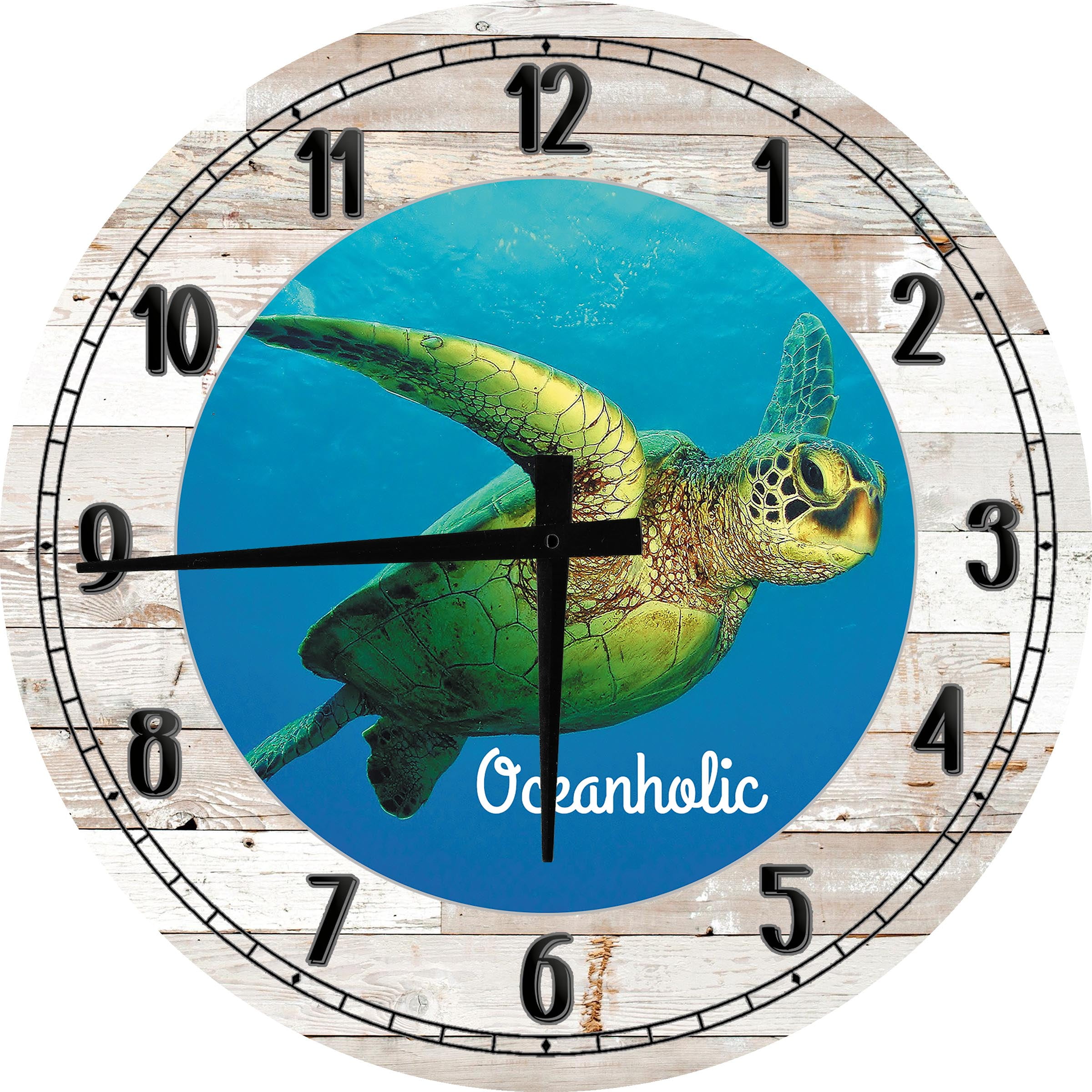 'Sea Turtle' Printed Wooden Wall Clock CK006611 