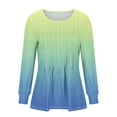 thumbnail image 5 of Cavosen Womens Tunic Tops Long Sleeve for Leggings Pullover Tops Crewneck Casual Gradient Shirts Dressy Flowy Loose Fit Blouse Ruched Pleated Tees Novelty Resortwear Fall Blue S, 5 of 8