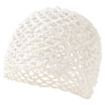 thumbnail image 4 of Valora Glitter Sequin Mesh Boho Hollow Out Beret For Beach Travel Party Fashion Hat White, 4 of 4