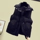thumbnail image 2 of Chaquetas para mujer, chaleco de bolsillo, chaqueta corta, invierno, sin mangas, cuello vuelto, cremallera, prendas de vestir exteriores sólidas Odeerbi ODB-3, 2 of 9