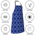 thumbnail image 5 of Kdxio Blue Gold Grid Lantern Shapes Apron with Pockets Adjustable Kitchen Aprons for Men Women Waterproof Aprons for Cooking,Drawing,Crafting, Baking Household Cleaning, 5 of 8