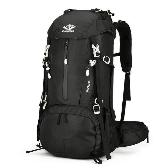 Mochila Esup para Camping y Senderismo 50L con Funda Impermeable para Hombre Negra