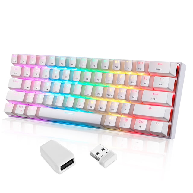 Motospeed SK62 Clavier Mécanique de Jeu Sans Fil 61 Touches Rétroéclairage RVB Commutateur Rouge Lecteur Macro pour Ordinateur Portable PC, Convient à la Sécurité à la Maison, à la Surveillance Intérieure, aux Soins pour Bébé, à l'Observation des Animaux et à la Surveillance à Distance...