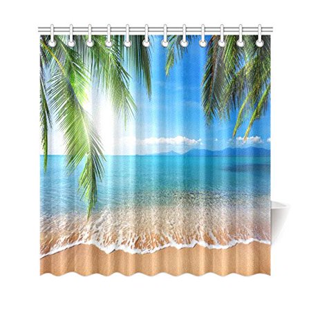 Gckg Tropical Beach Palm Shower Curtain 66x72 Inches Polyester Fabric Bathroom Sets Home Decor Walmart Canada