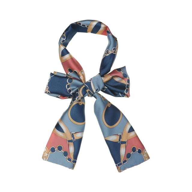 INSPIRAR CHIC Bufanda Larga Fina de Cadena con Estampado de Rayas de Lunares para Mujeres, Color Naranja 147*13cm/57.87*5.12"(L*W)
