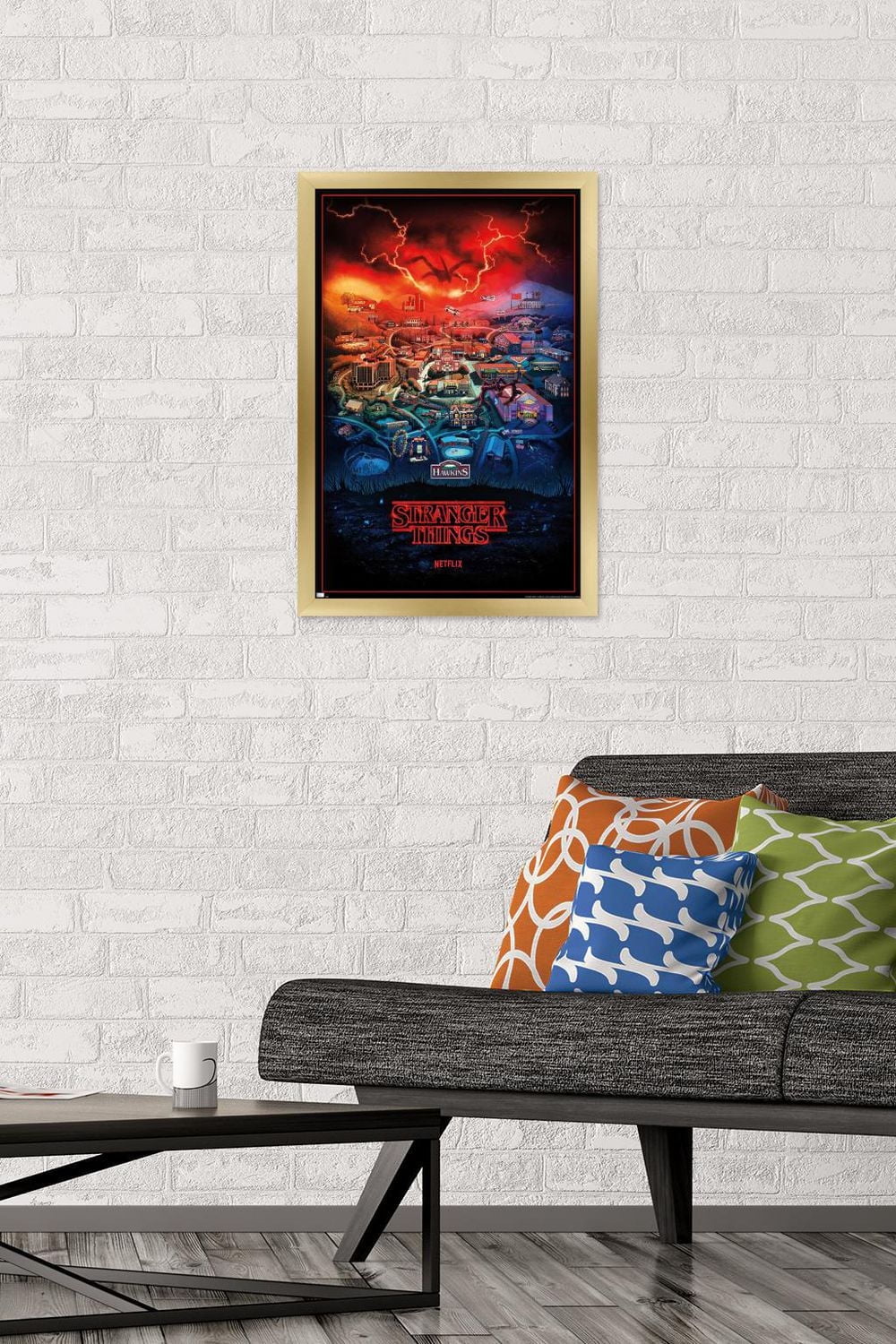Netflix Stranger Things: Season 4 - Hawkins, Indiana Wall Poster, 22.375" x 34" Framed