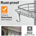 thumbnail image 2 of Corner Shower Caddy Tension Pole, Rod Organizer, 4-Tier Adjustable Floor to Ceiling 33-127inch, No Drilling Shelf for Inside (Gray), 2 of 4