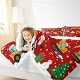 thumbnail image 4 of Homewish Cartoon Santa Claus Bedding Comforter Set,Cartoon Xmas Tree Snowman Twin Comforter Sets,Orange Vehicle Truck Excavator Bedding Set For Boys Kids,Ultra Soft Home Decor Reversible,2-Piece, 4 of 8