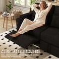 thumbnail image 5 of FFH 83" Sectional Sofa with Pull out Bed and Recliner, 3-in-1 Convertible Sleeper Couch Bed for Living Room, Adjustable Backrest, Table Board, USB Ports, Cup Holder and Storage, Black, 5 of 12