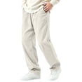 thumbnail image 5 of JTSRKL Corduroy Textured Pants for Men Wide Leg Baggy Elastic Waist Pockets Lightweight Bottoms Casual Bottoms Relaxed Fit Trousers, 5 of 6