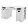 thumbnail image 1 of South Shore Artwork Craft Table with Storage - Large Work Surface - Multiple Storage Spaces, in Pure White, 1 of 9