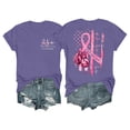 thumbnail image 1 of T-shirt Femme Cancer du Sein international Col Roulé Manches Longues Imprimé, 1 of 5
