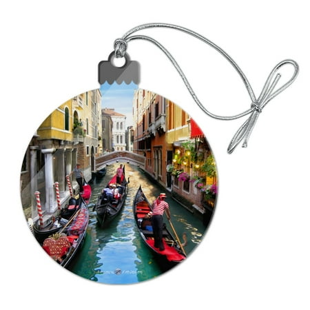 Christmas Witch Italy Venice Italy Gondolas Canals Acrylic Christmas Tree Holiday Ornament ()