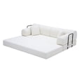 thumbnail image 6 of Convertible Sleeper Sofa Bed with Pillow, Corduroy Folding Mattress Couch for Living Room, Floor Lounge Sofa with Fixed-Shape Frame for Small Apartments, Beige, 6 of 9