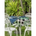 thumbnail image 3 of Outdoor Tablecloth with Umbrella Hole for Patio/Picnic/Party/Camping, Green Monstera Leaves Waterproof Table Cloth Round Cover Washable, Black Check Tropical Summer Botanical (Dia 54"), 3 of 9