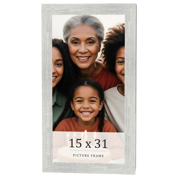 15x31 Frame White Real Wood Picture Frame Width 1.5 inches | Interior Frame Depth 0.5 inches | Barn
