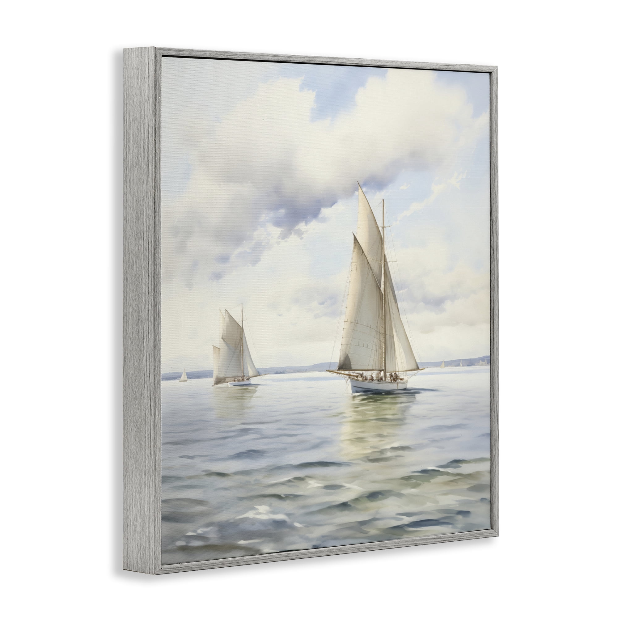 Stupell Industries Sailing Toward a Tranquil Horizon Gray Framed Giclee Art, design by LSR Design Studio