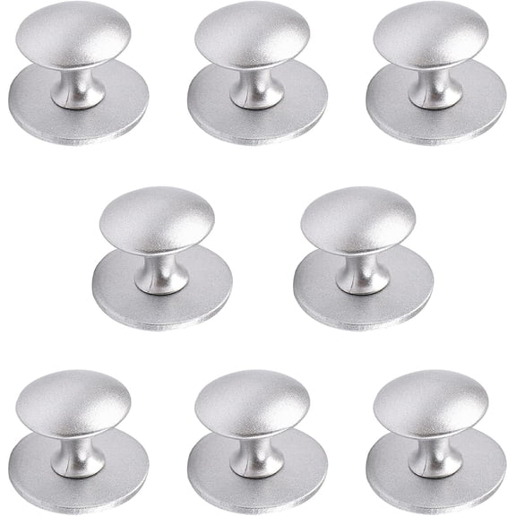 Stainless Steel Drawer Knobs,8pcs Self-Stick Instant Cabinet Pulls Adhesive Sliding Door Handle with Mounting Screws for Glass Cabinet Cupboard Drawer (Streaming Silver)