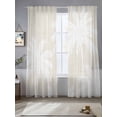Cream Palm Trees Sheer Curtains 84 Inches Long 2 Panels, Summer Beach ...