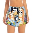 thumbnail image 4 of Lsque Bluey Printed Women's Running Shorts with Liner Pockets,Elastic Quick Dry Workout Athletic Gym Yoga Shorts,Womens High Waist Shorts-X-Large, 4 of 9
