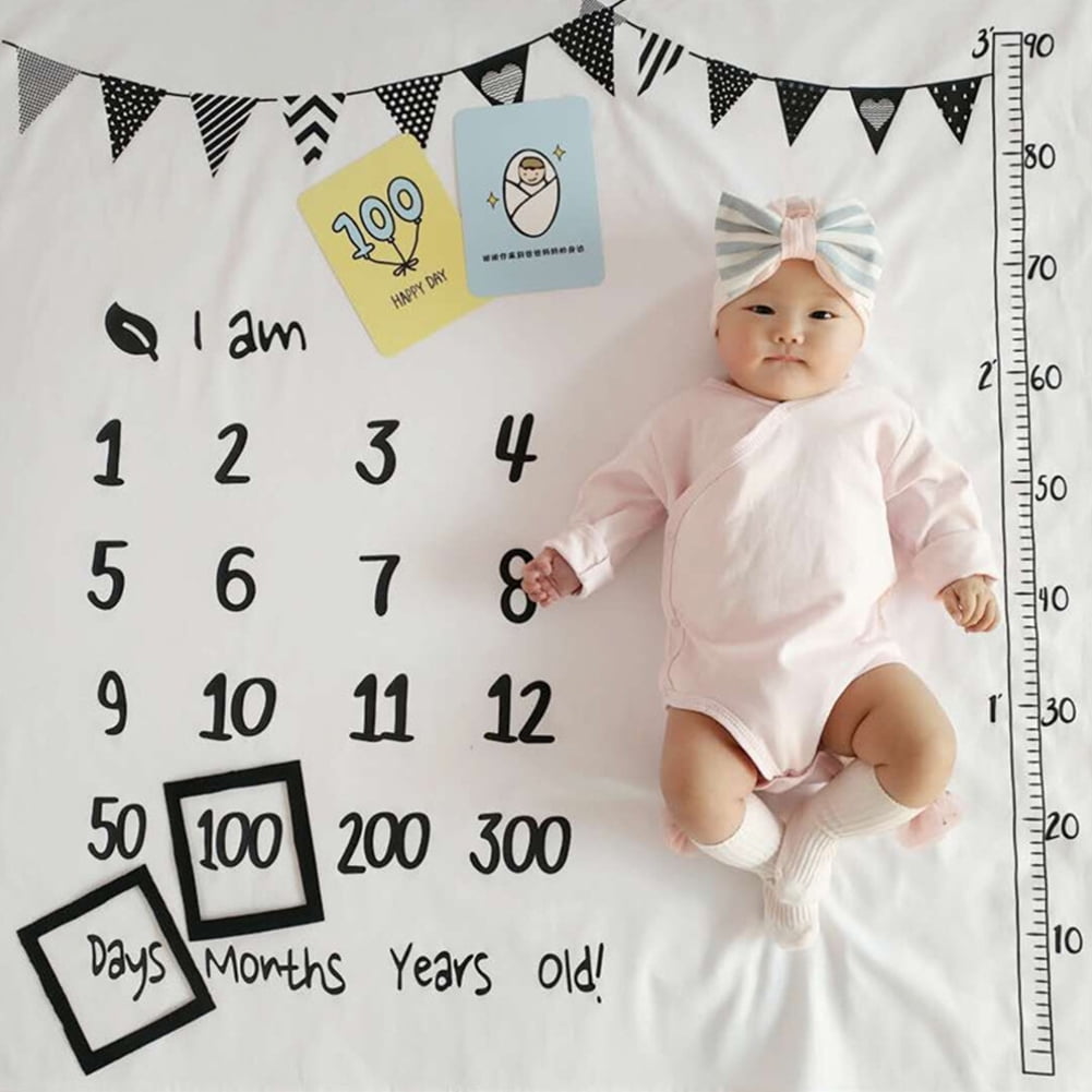 Baby Milestone Blanket Machine Washable For Newborn Photography Prop Square Soft Walmart Com Walmart Com