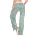 thumbnail image 6 of Comfy Casual Women's Pajama Pants Print Wide Leg Sage Green Color Background, 6 of 6