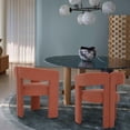 thumbnail image 6 of Foredo Modern Comfy Fabric Living Room Chair, Linen Barrel Lounge Chair, Decorative Chair with Armrests and Backrest, Leisure Accent Chair Suitable for Bedroom, Orange, 6 of 7