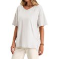 thumbnail image 5 of Summer V Neck Women Short Sleeved Solid T Shirt Tops, 5 of 6