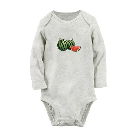 

Fruit Watermelon Image Print Cute Rompers Newborn Baby Unisex Bodysuits Infant Jumpsuits Toddler 0-12 Months Kids Long Sleeves Oufits (Gray 0-6 Months)