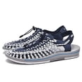 thumbnail image 1 of Sandalias unisex Pareja Sandalias de moda Sandalias transpirables huecas tejidas Sandalias de playa para mujer Sandalias para hombre Sandalias planas para exteriores-Blanco Azul-38 Teléfono móvil Teléfono móvil Accesorios para teléfonos móviles, 1 of 1