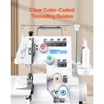 thumbnail image 3 of VEVOR Serger Overlock Sewing Machine, 1250 Stitches Per Minute, 3 and 4 Thread Capability, with LED Light and Strong Suction Feet, Heavy-Duty Metal Frame Sewing Machine for Various Fabrics, White, 3 of 9