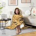thumbnail image 4 of Wearable Blanket,Animal Print Pattern Hooded Wearable Flannel Blanket for Adults & Teens,Winter Poncho Shawl Wrap Cape Cozy Anti-Pill,60"x80", 4 of 5