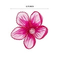 thumbnail image 4 of (2 pack) Offray Accessories, Hot Pink 3/4 inch 5 Petal Sheer Flower with Pearl Accessory for Wedding, Hair Clips, and Scrapbooking, 6 count, 1 Package, 4 of 8