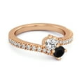 thumbnail image 2 of 0.10 Ctw Black Spinel 925 Sterling Silver Rose Vermeil Split Shank Anniversary Women Valentines Day Gifts Ring, 2 of 3