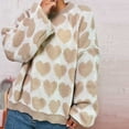 thumbnail image 5 of Kilaqueen Fall Sweaters for Women Vintage Heart Print Crew Neck Long Sleeve Pullover Tops Casual Fall Winter Warm 2025 Trendy Sweaters, 5 of 9