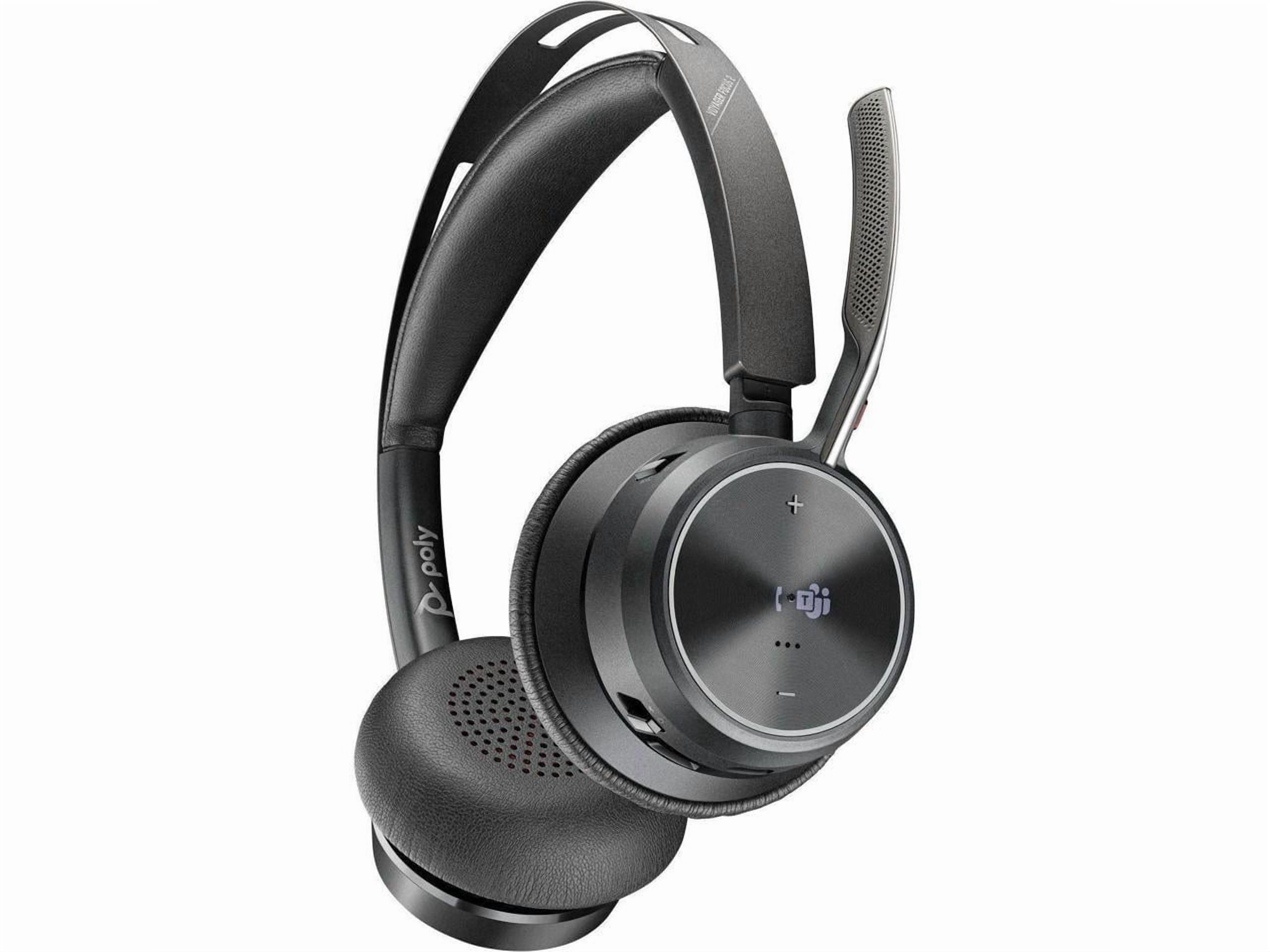 Poly Voyager Focus 2 Microsoft Teams Certified USBC-C Headset + USB-C/A Adapter - Microsoft Teams Certification - Google Assistant, Siri - Stereo - USB Type C - Wired/Wireless - Bluetooth