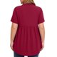 thumbnail image 3 of Plus Tops para Mujeres Tamaño Plus Moda Color Sólido Casual Botón-Up Top con Cuello en V Y Manga 3/4 Mujeres Tamaño Plus Tops de Verano, 3 of 7