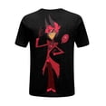 thumbnail image 5 of Hazbin Hotel Moda Casual Mujer Impreso Cuello Redondo Manga Corta Camiseta Top Negro/S, 5 of 5