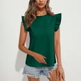 thumbnail image 2 of T Shirts for Women Crewneck Ruffle Tee with Short Sleeves Womens Summer Casual Tunic Tops, 2 of 7