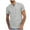 Gray, variant on Mens Plus Size Shirts Baggy Cotton And Linen Solid Short Sleeve V-Neck T-Shirts Tops Blouse