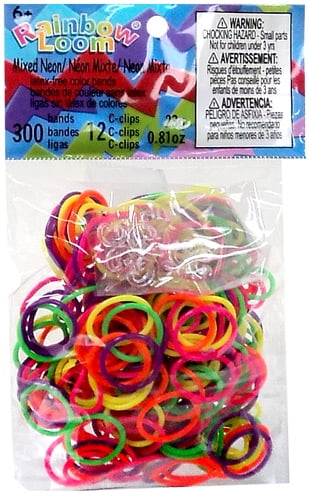 Lime Green Loom Bands 300 Pack with 12 S-Clips & Hook 