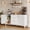 White, variant on TOKSOM 59" White Buffet Cabinet Sideboard with Storage, Modern Contemporary Dining Room Credenza, Kitchen Coffee Bar Console Table TV Stand with 3 Drawers & Fluted Doors