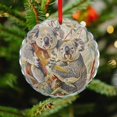thumbnail image 4 of Koala Bears Sitting In The Tree Glass Christmas Ornament Holiday Decor And Xmas Gifts Ideas Mama And Baby Koala Bear Round Shaped Glass Ornament, 4 of 8