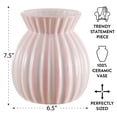 thumbnail image 3 of Mainstays Pink and White Striped Ceramic Vase, 3 of 7